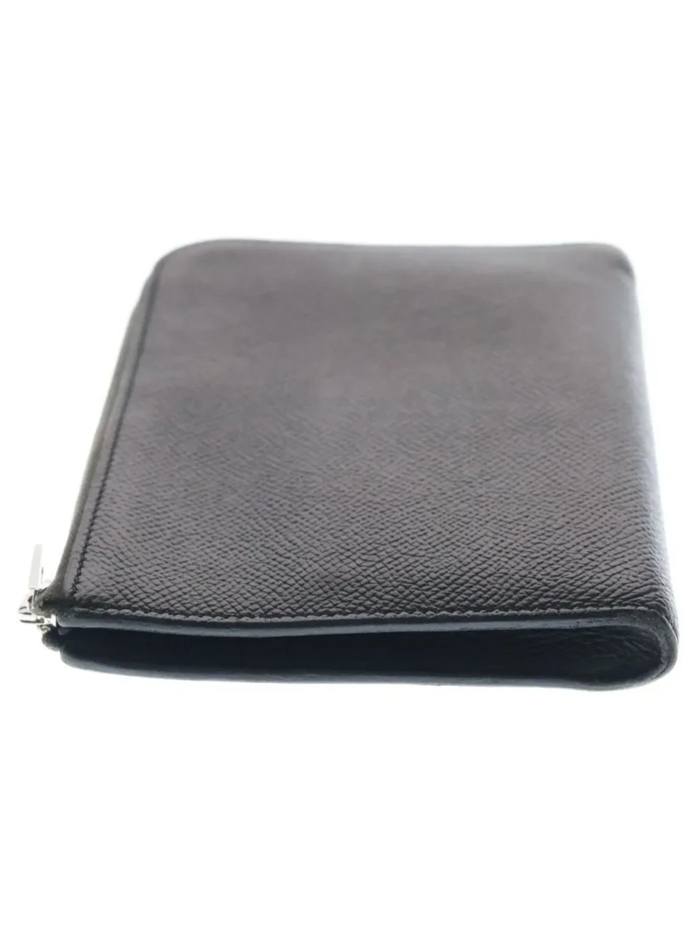 Hermes Remix Duo Silver Round Zip Wallet Black